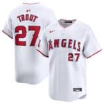 Los Angeles Angels #27 Mike Trout White Home Limited Stitched Jersey