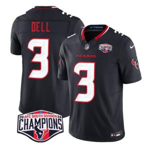 Houston Texans #3 Tank Dell Navy F.U.S.E. 2024 AFC South Division Champions Vapor Limited Stitched Jersey