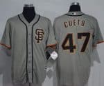 Giants #47 Johnny Cueto Grey New Cool Base Road 2 Stitched Jersey