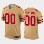 49ers Customized Gold Inverted Legend NFL Jersey