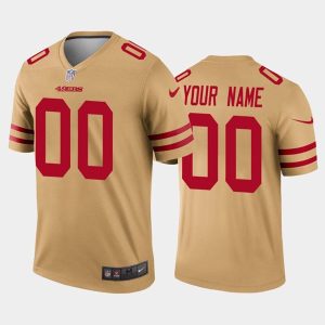 49ers Customized Gold Inverted Legend NFL Jersey