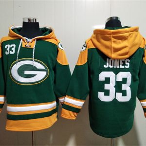 Green Bay Packers Customized Green Lace-Up Pullover Hoodie