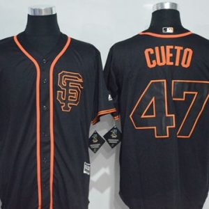 Giants #47 Johnny Cueto Black New Cool Base Alternate Stitched Jersey