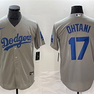 Los Angeles Dodgers #17 Shohei Ohtani Gray Cool Base Stitched Jersey