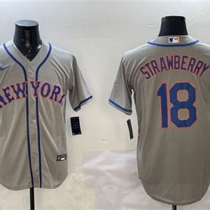 New York Mets #18 Darryl Strawberry Gray 2025 Spring Training Cool Base Stitched Jersey