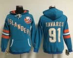 New York Islanders #91 John Tavares Baby Blue Old Time Heidi NHL Hoodie