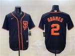 San Francisco Giants #2 Willy Adames Black Cool Base Stitched Jersey