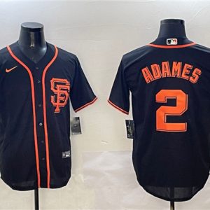 San Francisco Giants #2 Willy Adames Black Cool Base Stitched Jersey