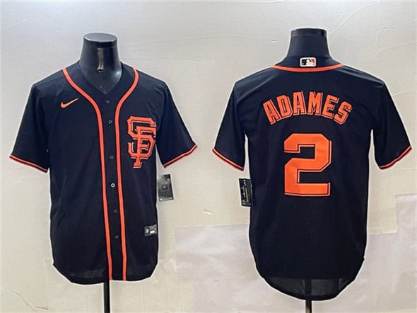 San Francisco Giants #2 Willy Adames Black Cool Base Stitched Jersey