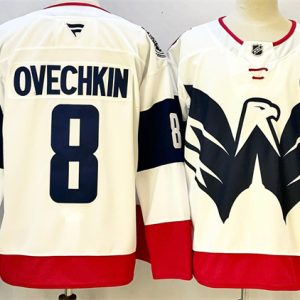 Washington Capitals #8 Alexander Ovechkin White Navy With C Patch Stadium Series Stitched Jersey