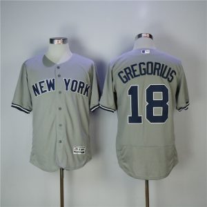 New York Yankees #18 Didi Gregorius Gray Cool Base Stitched Jersey