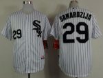 White Sox #29 Jeff Samardzija White Black Strip Stitched Jerseys