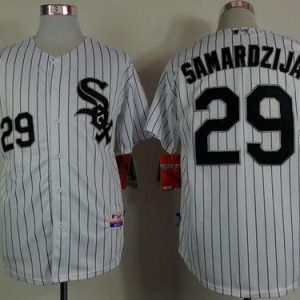 White Sox #29 Jeff Samardzija White Black Strip Stitched Jerseys