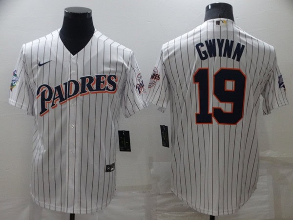 San Diego Padres #19 Tony Gwynn White Cool Base Stitched Jersey