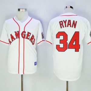 Rangers #34 Nolan Ryan White Cooperstown Stitched Jersey