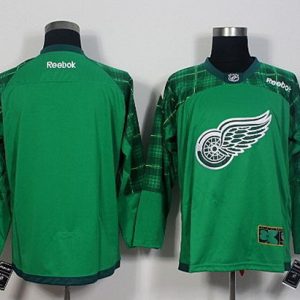 Red Wings Blank Green St. Patrick's Day New Stitched Jersey