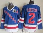 Rangers #2 Brian Leetch Blue CCM 75TH Stitched Jersey