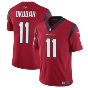 Houston Texans #11 Jeff Okudah Red Vapor Untouchable Stitched Jersey