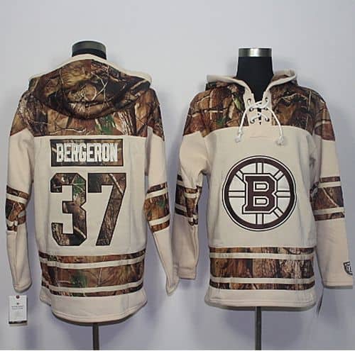 Bruins #37 Patrice Bergeron Cream Camo Stitched Jersey