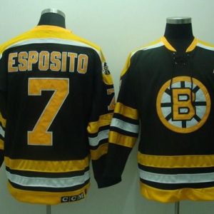 Bruins #7 Phil Esposito Stitched Black CCM Throwback Jersey