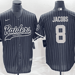 Las Vegas Raiders #8 Josh Jacobs Black Cool Base Stitched Jersey