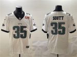 Philadelphia Eagles #35 Boston Scott White 2025 Super Bowl LIX Patch Vapor Untouchable Limited Stitched Jersey