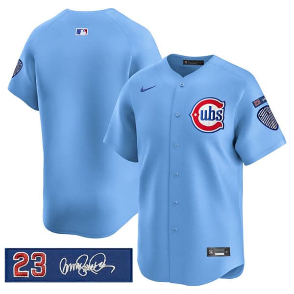 Chicago Cubs Blank Blue 'Ryne Sandberg Tribute' Vapor Limited V3 Stitched Jersey