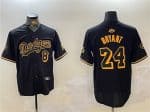 Los Angeles Dodgers Front #8 Back #24 Kobe Bryant Black Stitched Jersey