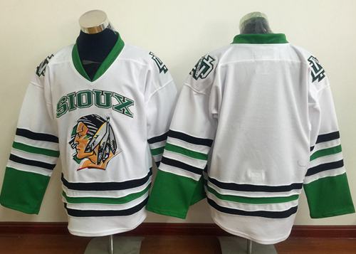 Blackhawks Blank White Sioux Stitched Jersey