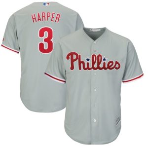 Philadelphia Phillies #3 Bryce Harper Gray Cool Base Stitched Jersey
