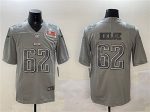 Philadelphia Eagles #62 Jason Kelce Gray 2025 Super Bowl LIX Patch Atmosphere Fashion Vapor Untouchable Limited Stitched Jersey