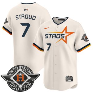 Houston Astros #7 C.J. Stroud Cream 2025 City Connect Limited Stitched Jersey