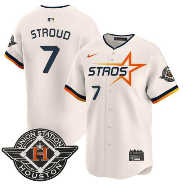 Houston Astros #7 C.J. Stroud Cream 2025 City Connect Limited Stitched Jersey