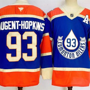 Edmonton Oilers #93 Ryan Nugent-Hopkins Royal 2024-25 With A Patch Heritage Classic Primegreen Stitched Jersey