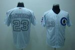 Cubs #23 Ryne Sandberg Stitched 3-Patch White Jersey