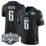 Philadelphia Eagles #6 DeVonta Smith Black 2024 New NFC East Champions F.U.S.E. Vapor Untouchable Limited Stitched Jersey