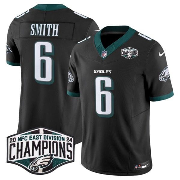 Philadelphia Eagles #6 DeVonta Smith Black 2024 New NFC East Champions F.U.S.E. Vapor Untouchable Limited Stitched Jersey