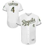 Royals #4 Alex Gordon White Flexbase Authentic Collection 2016 Memorial Day Stitched Jersey