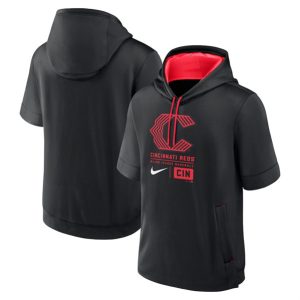 Cincinnati Reds Black City Connect Short Sleeve Pullover Hoodie