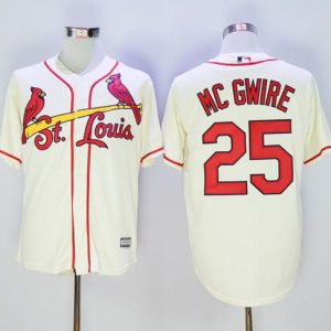 Cardinals #25 Mark McGwire Cream New Cool Base Stitched Jersey