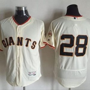 Giants #28 Buster Posey Cream Flexbase Authentic Collection Stitched Jersey