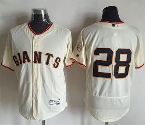 Giants #28 Buster Posey Cream Flexbase Authentic Collection Stitched Jersey