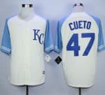 Royals #47 Johnny Cueto Cream Exclusive Vintage Stitched Jersey