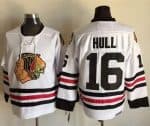 Blackhawks #16 Bobby Hull White CCM Throwback Stitched Jersey