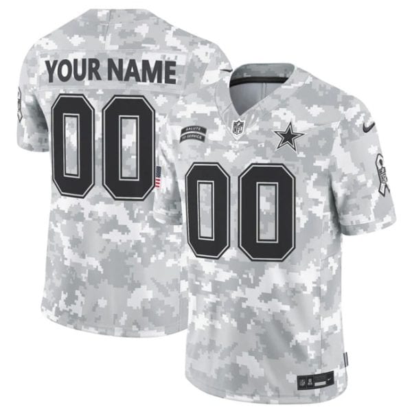 Dallas Cowboys Custom 2024 F.U.S.E Arctic Camo Salute To Service Limited Stitched Jersey