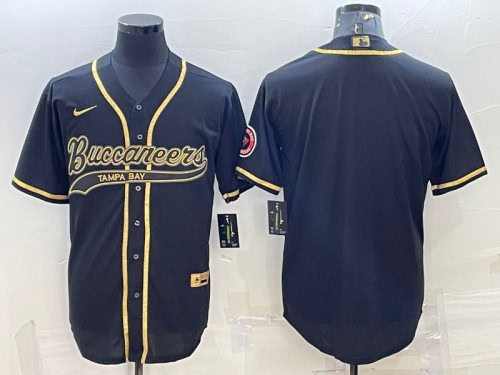 Tampa Bay Buccaneers Blank Black Gold With Patch Cool Base Stitched Jersey