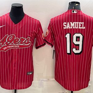 San Francisco 49ers #19 Deebo Samuel Red With Patch Cool Base Stitched Jersey