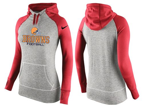 Nike Cleveland Browns Performance Hoodie Grey Red_1
