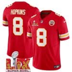 Kansas City Chiefs #8 DeAndre Hopkins Red 2025 F.U.S.E. Super Bowl LIX Patch Vapor Untouchable Limited Stitched Jersey
