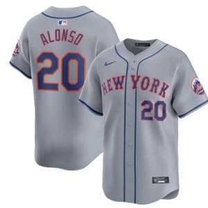 New York Mets #20 Pete Alonso 2024 Gray Away Limited Stitched Jersey